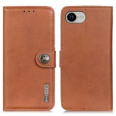 KHAZNEH - KHAZNEH iPhone 16e Wallet Fodral Äkta läder - Brun