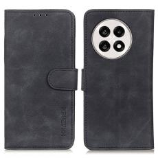 KHAZNEH - KHAZNEH OnePlus 13R 5G Fodral PU Läder Retro Textur - Svart