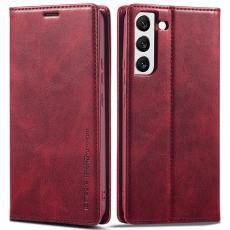 LC.imeeke - LC.IMEEKE för Samsung Galaxy S22 5G Fodral Äkta läder - Röd