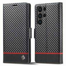 LC.imeeke - LC.IMEEKE för Samsung Galaxy S23 Ultra Fodral PU Läder - Svart
