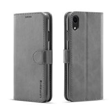 LC.imeeke - LC.IMEEKE Fodral f&ouml;r iPhone XR 6.1 tum - &Auml;kta l&auml;der - Gr&aring;