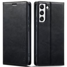 LC.imeeke - LC.IMEEKE Fodral f&ouml;r Samsung Galaxy S21 FE 5G - &Auml;kta l&auml;der - Svart