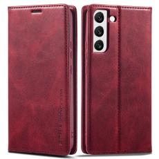 LC.imeeke - LC.IMEEKE Fodral f&ouml;r Samsung Galaxy S21 FE 5G - R&ouml;d &Auml;kta l&auml;der