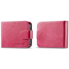 LC.imeeke - LC.IMEEKE Fodral för Samsung Galaxy Z Flip7 FE 5G - Äkta läder - Rosa