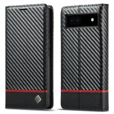 LC.imeeke - LC.IMEEKE Google Pixel 6a Fodral PU L&auml;der - Carbon Fiber - Vit