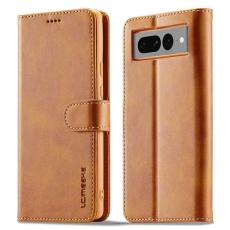 LC.imeeke - LC.IMEEKE Google Pixel 7 Pro Fodral Äkta läder - Ljusbrun