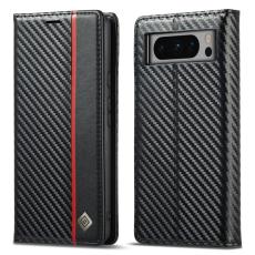 LC.imeeke - LC.IMEEKE Google Pixel 8 Pro Fodral PU Läder - Carbon Fiber - Svart