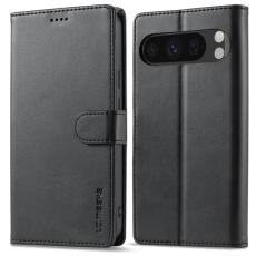 LC.imeeke - LC.IMEEKE Google Pixel 9 / 9 Pro Fodral &Auml;kta l&auml;der - Svart