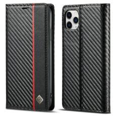 LC.imeeke - LC.IMEEKE iPhone 11 Pro Skal Äkta läder - Röd med rand