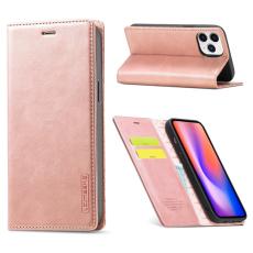 LC.imeeke - LC.IMEEKE iPhone 12 Pro Max Skal &Auml;kta l&auml;der - Ros&eacute;guld