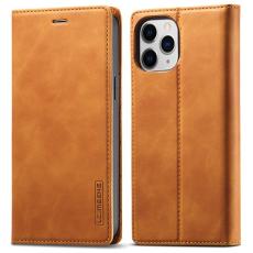 LC.imeeke - LC.IMEEKE iPhone 13 Pro Fodral Shockproof PU Läder - Brun