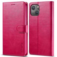 LC.imeeke - LC.IMEEKE iPhone 14 Fodral Flip Folio PU L&auml;der - Rose