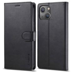 LC.imeeke - LC.IMEEKE iPhone 14 Fodral Flip Folio PU L&auml;der - Svart