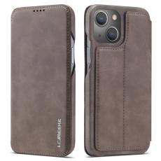 LC.imeeke - LC.IMEEKE iPhone 14 Fodral PU Läder - Mörkbrun