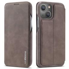 LC.imeeke - LC.IMEEKE iPhone 14 Plus Fodral i PC+PU Läder - Mörkbrun