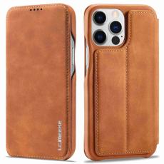 LC.imeeke - LC.IMEEKE iPhone 14 Pro Fodral Ställ Magnetisk PU Läder - Ljusbrun