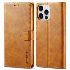 LC.imeeke - LC.IMEEKE iPhone 14 Pro Max Fodral PU Läder - Ljusbrun