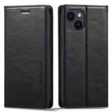 LC.imeeke - LC.IMEEKE iPhone 15 Fodral i PU-läder - RFID-blockerande - Svart