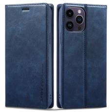 LC.imeeke - LC.IMEEKE iPhone 15 Pro Fodral i Äkta läder - Blå