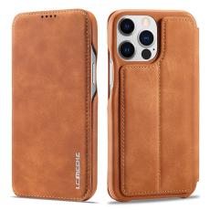 LC.imeeke - LC.IMEEKE iPhone 15 Pro Fodral i Äkta Läder - Brun