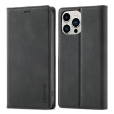 LC.imeeke - LC.IMEEKE iPhone 15 Pro Fodral i Mikrofiberläder - Svart