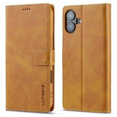 LC.imeeke - LC.IMEEKE iPhone 16 Plus Fodral &Auml;kta l&auml;der - Gul
