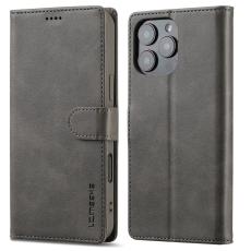 LC.imeeke - LC.IMEEKE iPhone 16 Pro Max Fodral &Auml;kta l&auml;der - Gr&aring;