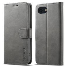 LC.imeeke - LC.IMEEKE iPhone 16e Fodral Äkta läder - Grå