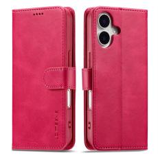 LC.imeeke - LC.IMEEKE iPhone 17 Fodral Calf Texture PU L&auml;der - Rosa