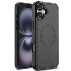 LC.imeeke - LC.IMEEKE iPhone 17 Fodral Magnetiskt &Auml;kta l&auml;der - Svart