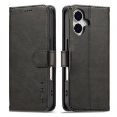 LC.imeeke - LC.IMEEKE iPhone 17 Fodral PU L&auml;der St&auml;ll Wallet - Svart