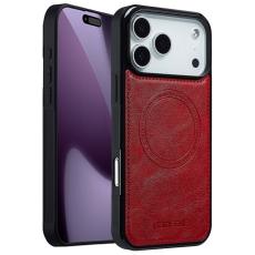 LC.imeeke - LC.IMEEKE iPhone 17 Pro Fodral &Auml;kta l&auml;der - R&ouml;d