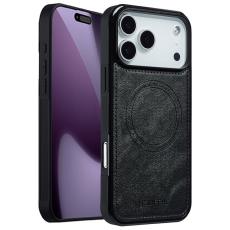 LC.imeeke - LC.IMEEKE iPhone 17 Pro Fodral &Auml;kta l&auml;der + TPU - Svart