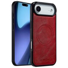 LC.imeeke - LC.IMEEKE iPhone Air Fodral Äkta läder + TPU - Röd