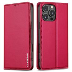 LC.imeeke - LC.IMEEKE L1 Series iPhone 16 Pro Fodral PU Läder - Röd