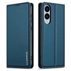 LC.imeeke - LC.IMEEKE L1 Series Samsung Galaxy S25 Edge Fodral PU Läder - Blå