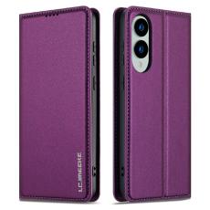 LC.imeeke - LC.IMEEKE L1 Series Samsung Galaxy S25 Edge Fodral PU Läder - Lila
