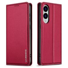 LC.imeeke - LC.IMEEKE L1 Series Samsung Galaxy S25 Edge Fodral PU Läder - Röd