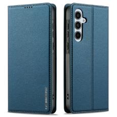 LC.imeeke - LC.IMEEKE L1 Series Samsung Galaxy S25 FE Fodral PU L&auml;der - Bl&aring;