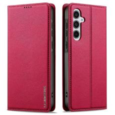 LC.imeeke - LC.IMEEKE L1 Series Samsung Galaxy S25 FE Fodral PU L&auml;der - R&ouml;d