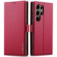 LC.imeeke - LC.IMEEKE L1 Series Samsung Galaxy S25 Ultra Fodral PU Läder - Röd