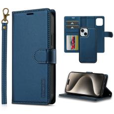 LC.imeeke - LC.IMEEKE L2 Series iPhone 15 Plus Fodral PU Läder - Blå