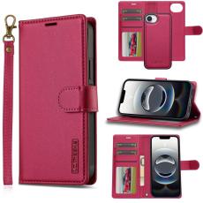 LC.imeeke - LC.IMEEKE L2 Series iPhone 16e Fodral PU Läder - Röd