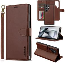 LC.imeeke - LC.IMEEKE L2 Series Samsung Galaxy S24 Ultra Fodral PU Läder - Brun
