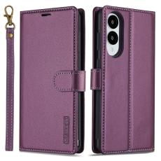 LC.imeeke - LC.IMEEKE L2 Series Samsung Galaxy S25 Edge Fodral PU L&auml;der - Lila