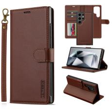 LC.imeeke - LC.IMEEKE L2 Series Samsung Galaxy S25 Ultra Fodral PU Läder - Brun