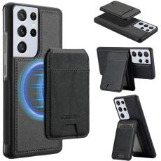 LC.imeeke - LC.IMEEKE L3 Samsung Galaxy S22 Ultra Fodral Äkta läder - Svart