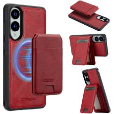 LC.imeeke - LC.IMEEKE L3 Samsung Galaxy S25 Edge Fodral Äkta läder - Röd
