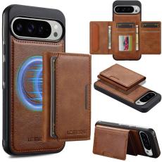 LC.imeeke - LC.IMEEKE L5 Fodral f&ouml;r Google Pixel 10 Pro &Auml;kta l&auml;der - Brun