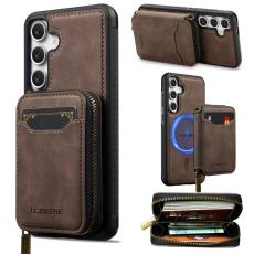 LC.imeeke - LC.IMEEKE L6 f&ouml;r Samsung Galaxy A36 5G Fodral - Konstl&auml;der - Kaffe